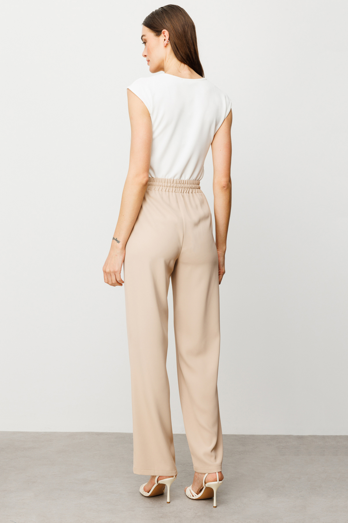 Ekol Minimalist Oversize Kadın Pantolon - Yüksek Bel - Rahat Translation missing: ar.content.product_image_secondary