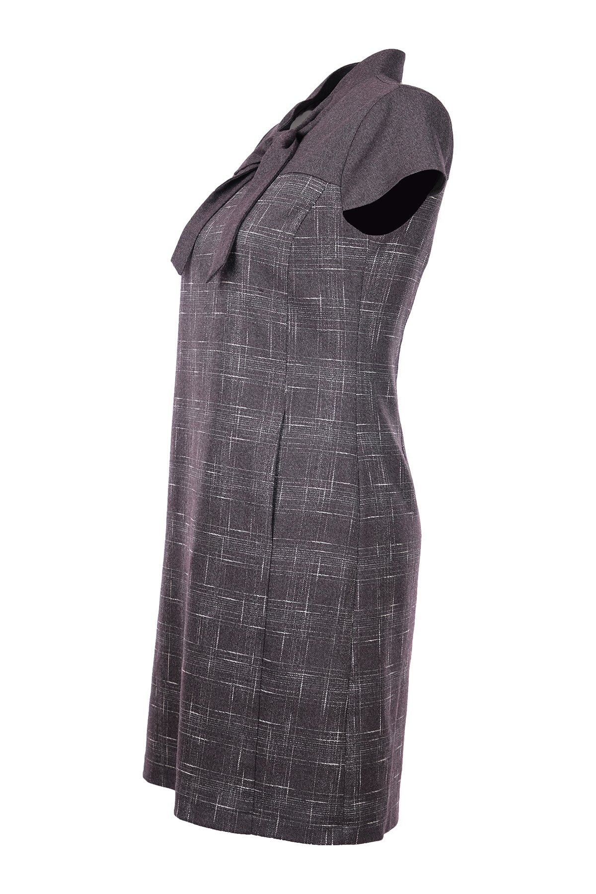 Ekol Kısa Kol Midi Günlük Elbise - Minimalist Vintage