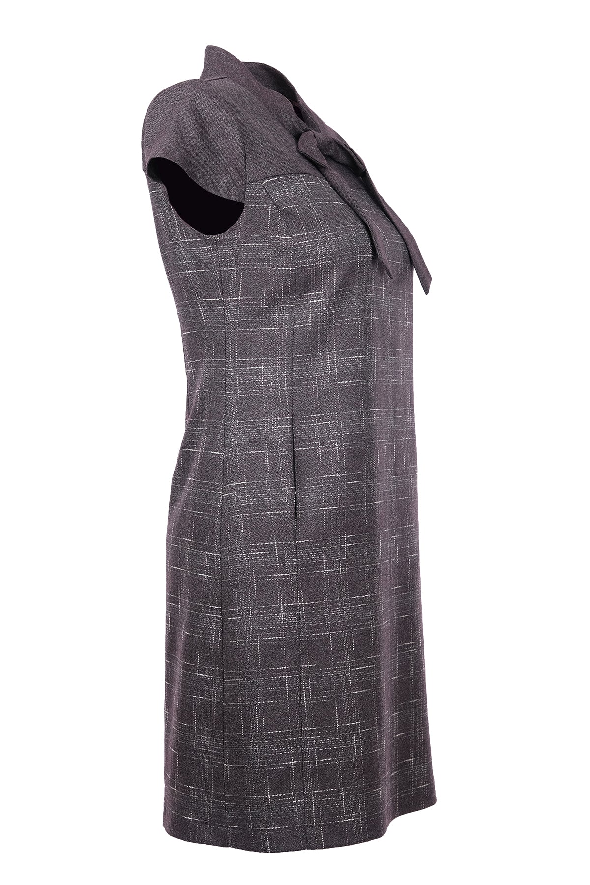 Ekol Kısa Kol Midi Günlük Elbise - Minimalist Vintage