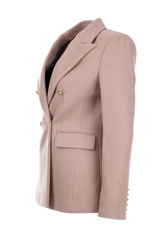 جاكيت إيكول من الكشمير ذو صفين من الأزرار