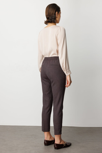Ekol Minimalist Kadın Pantolon - Yüksek Bel Slim Fit Midi