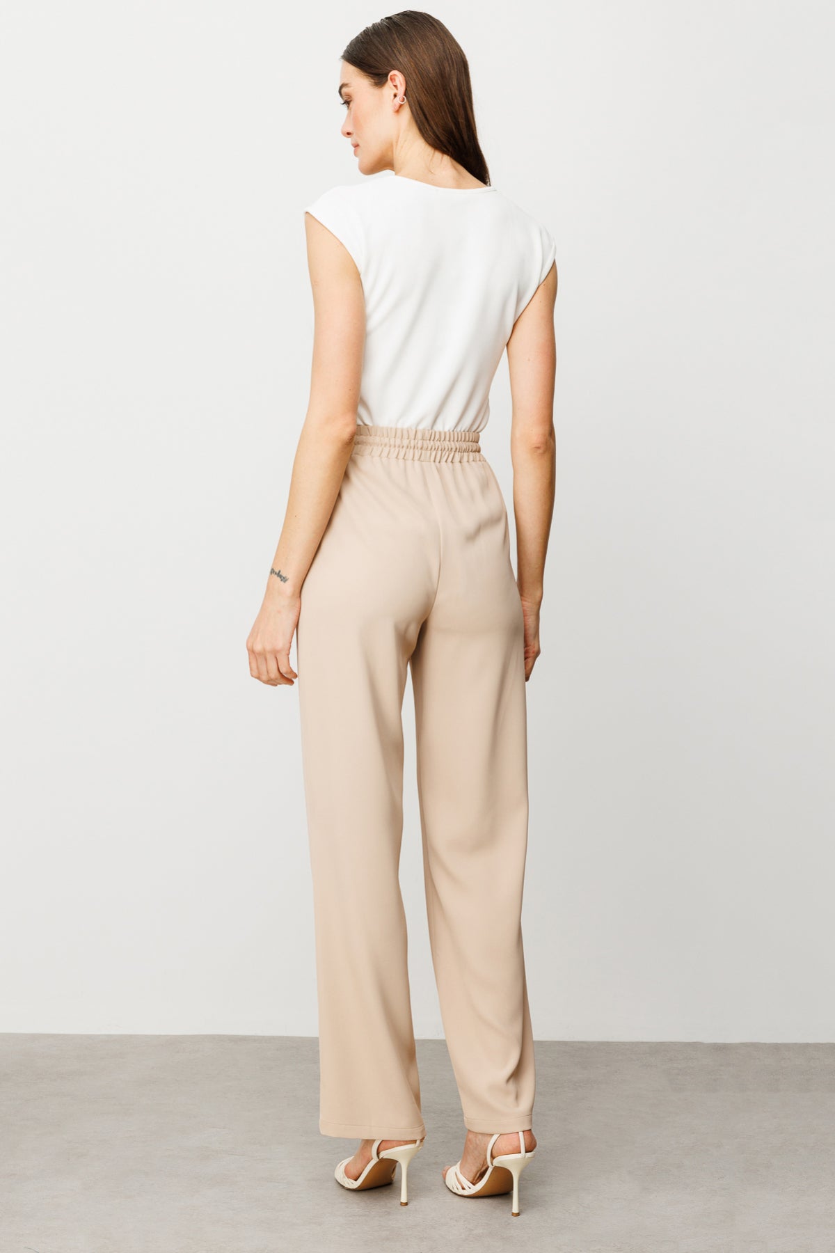 Ekol Minimalist Oversize Kadın Pantolon - Yüksek Bel - Rahat