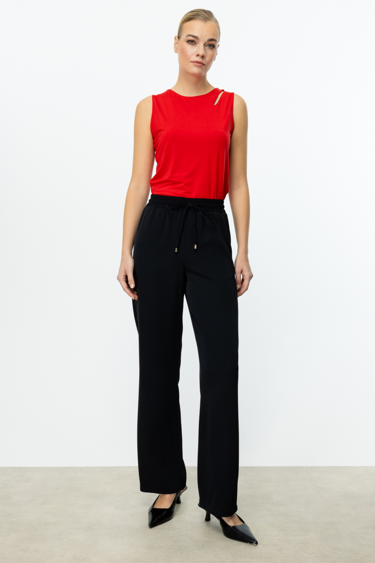 Ekol Minimalist Oversize Kadın Pantolon - Yüksek Bel - Rahat Ana görsel