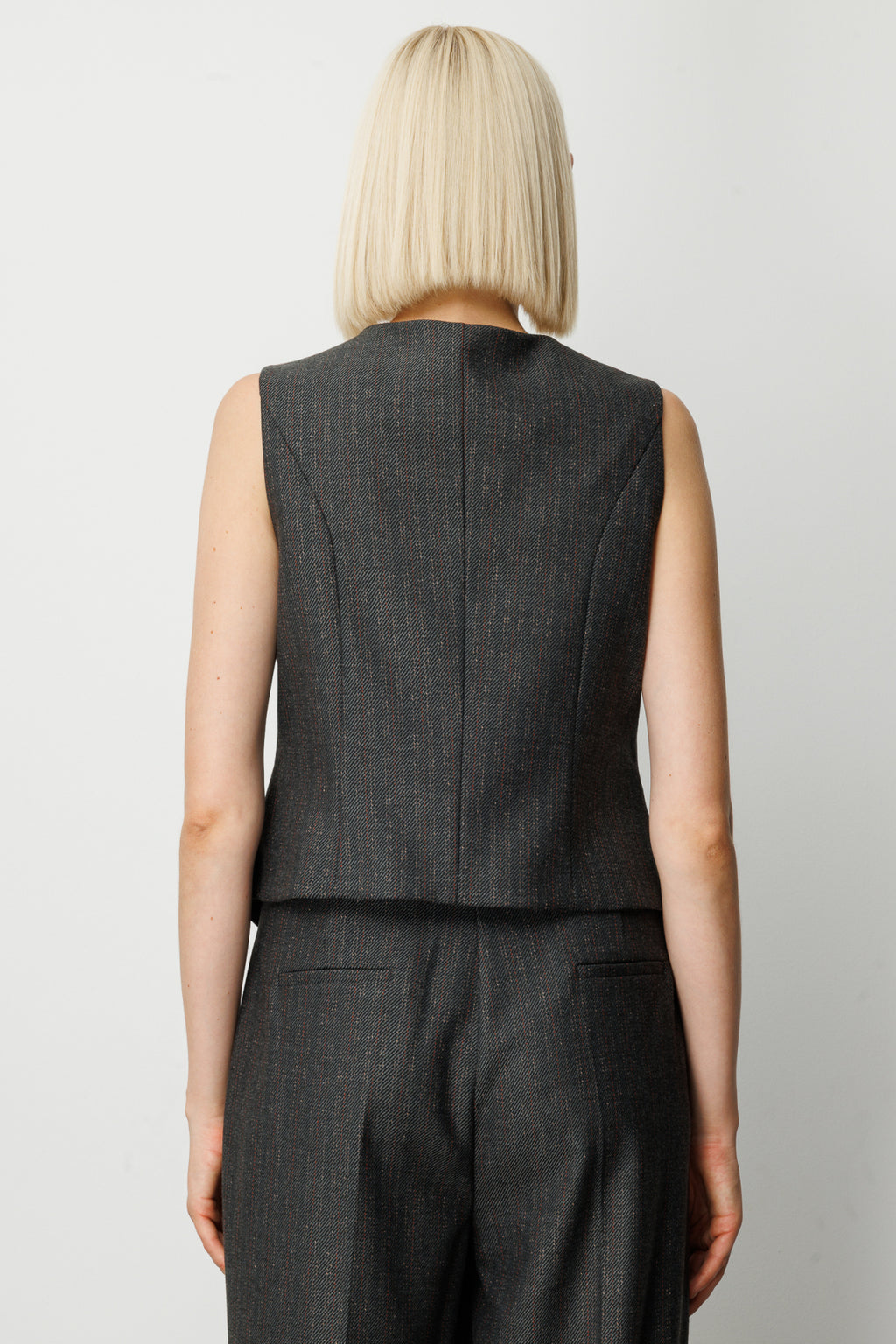 Ekol Minimalist V Yaka Kolsuz Crop Yelek - Günlük & İş Kombinleri İçin