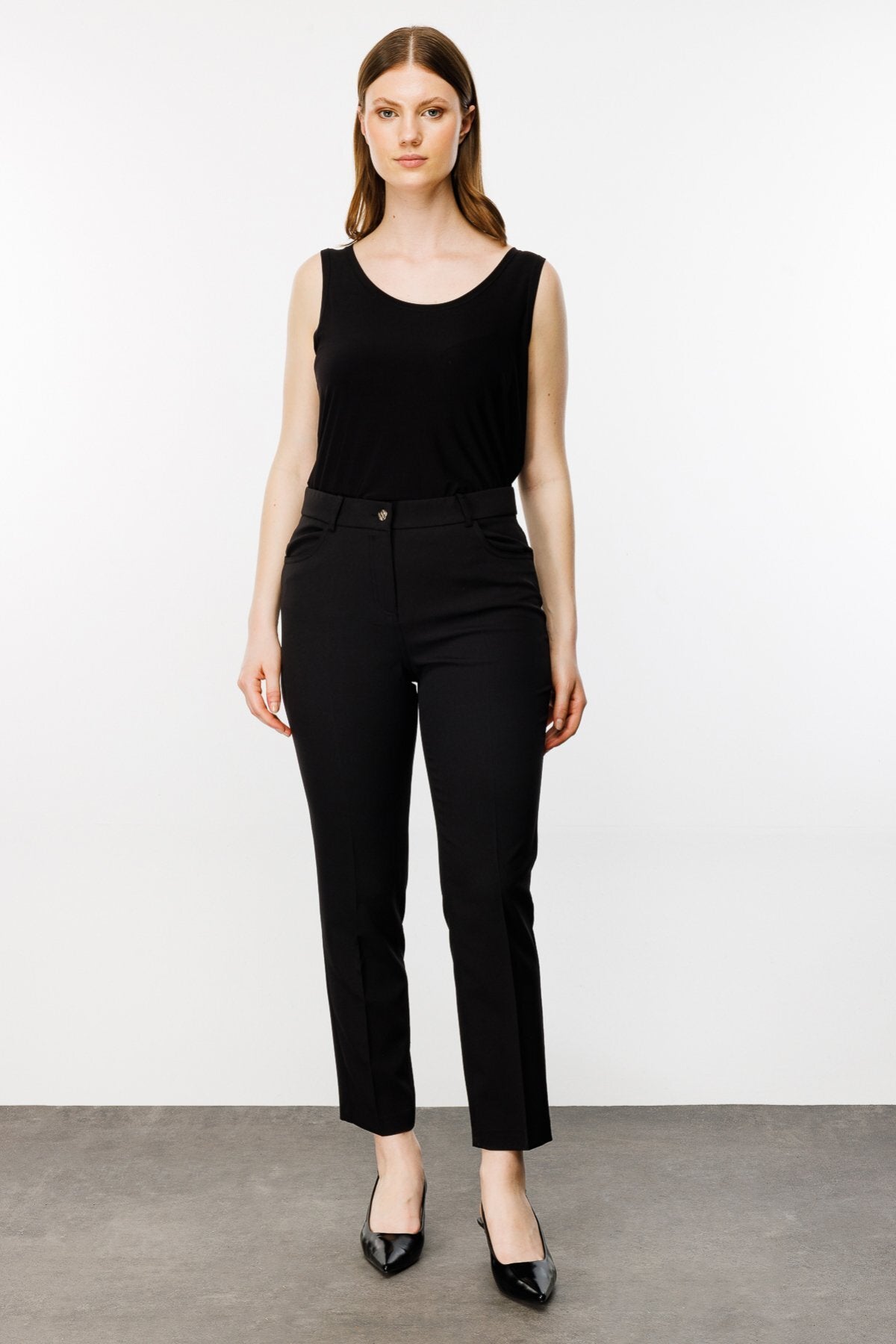 Ekol Minimalist Yüksek Bel Midi Kadın Pantolon - Günlük & İş Kombini