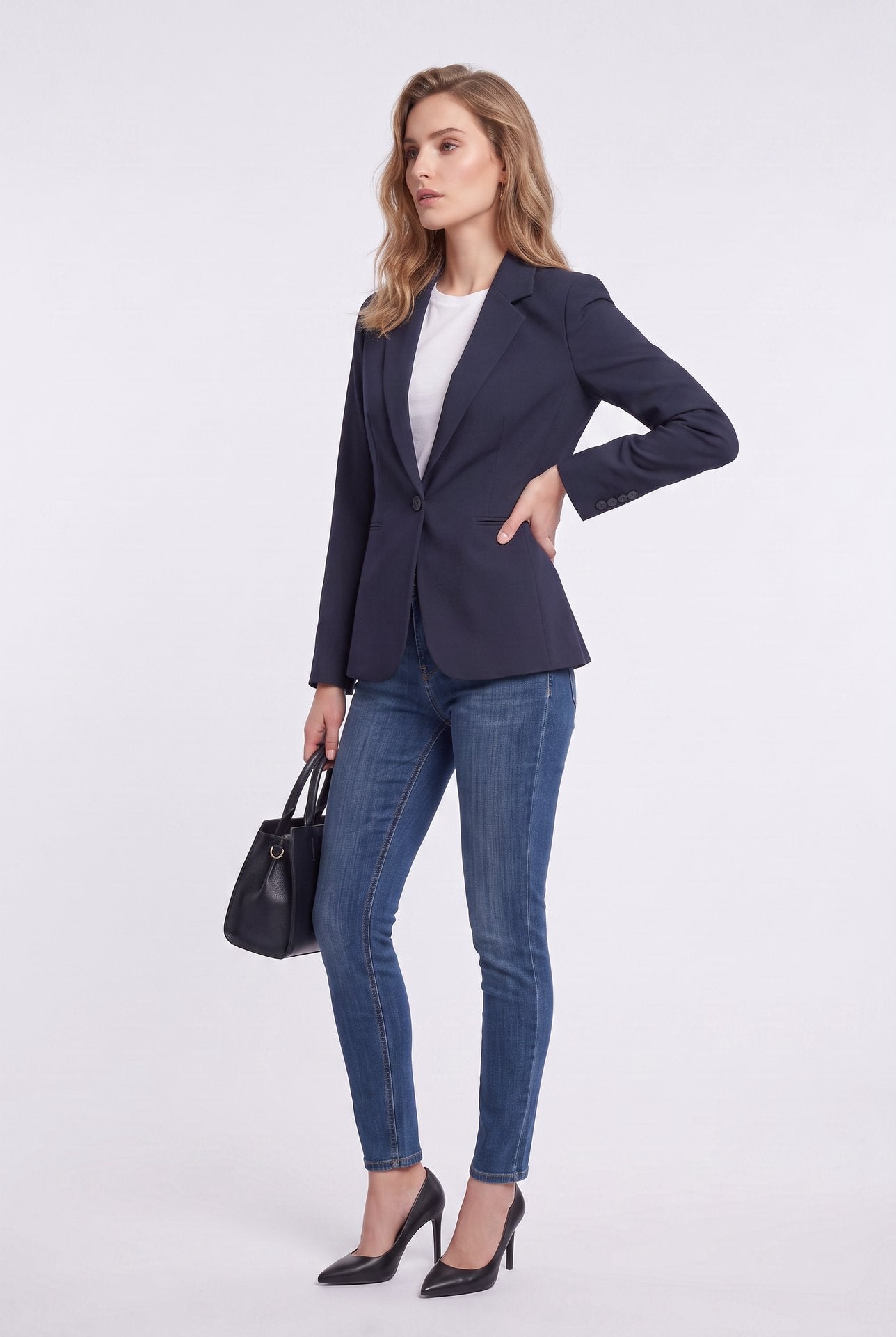 Ekol Tek Düğmeli Klasik  Kadın Ceket 25YEKL04022