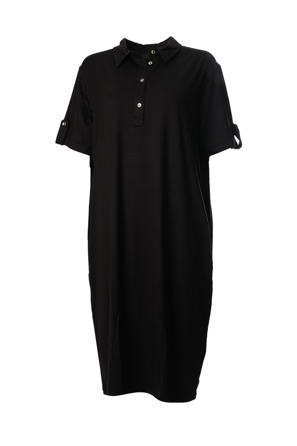 Faik Sönmez Oversize Polo Yaka Midi Elbise - Günlük Şıklık