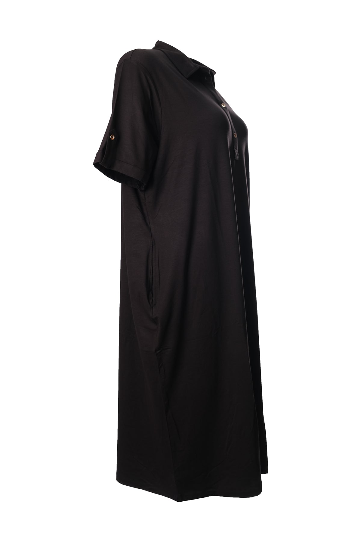 Faik Sönmez Oversize Polo Yaka Midi Elbise - Günlük Şıklık Translation missing: ar.content.product_image_secondary