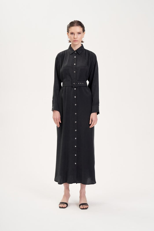 قميص حريري مغسول من برايم ستون، فستان طويل، متجر خياطة