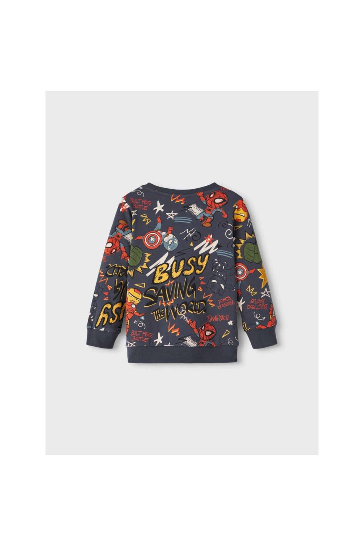 Erkek Çocuk Süper Kahraman Desenli UzunKol Sweatshirt-Rahat ve Şık