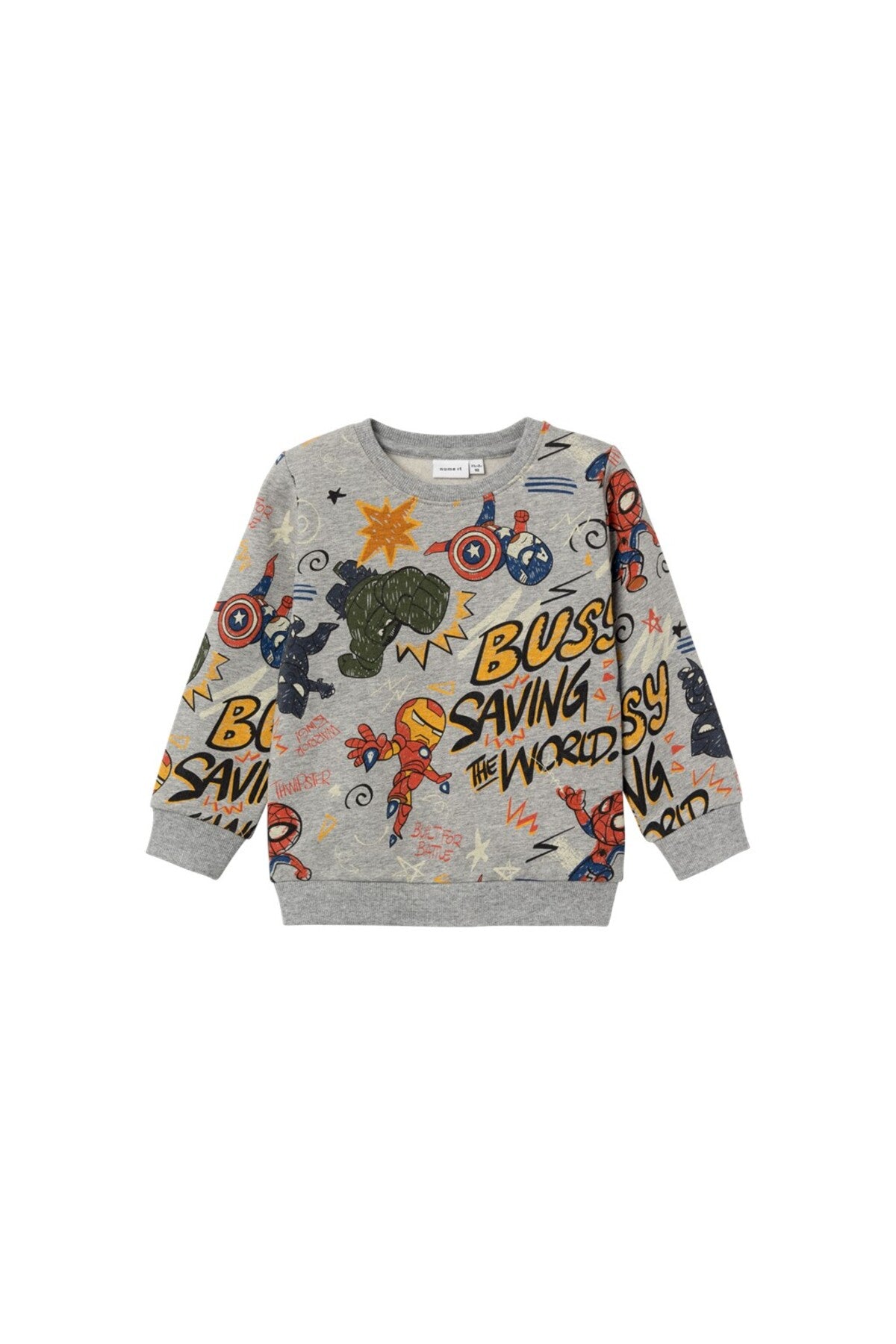Erkek Çocuk Süper Kahraman Desenli UzunKol Sweatshirt-Rahat ve Şık Ana görsel