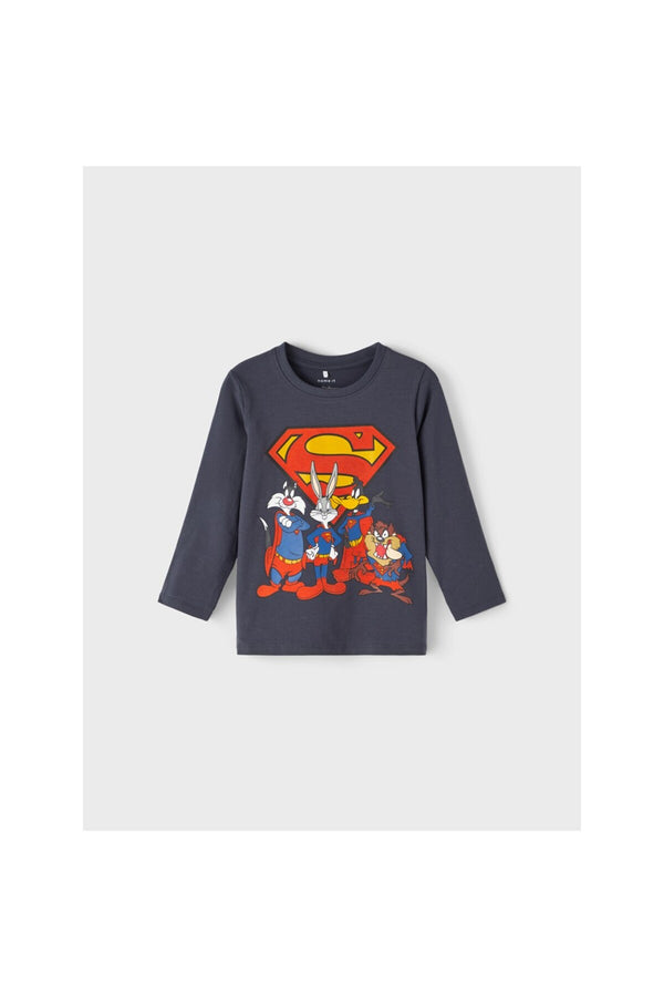 Erkek Çocuk Uzun Kol Sweatshirt-Süper Kahraman Baskı-Günlük