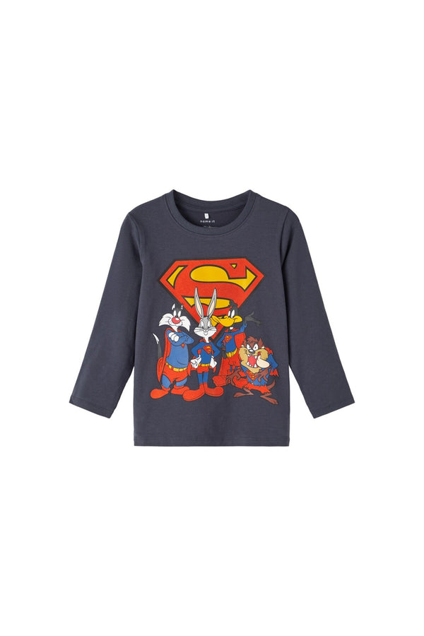 Erkek Çocuk Uzun Kol Sweatshirt-Süper Kahraman Baskı-Günlük