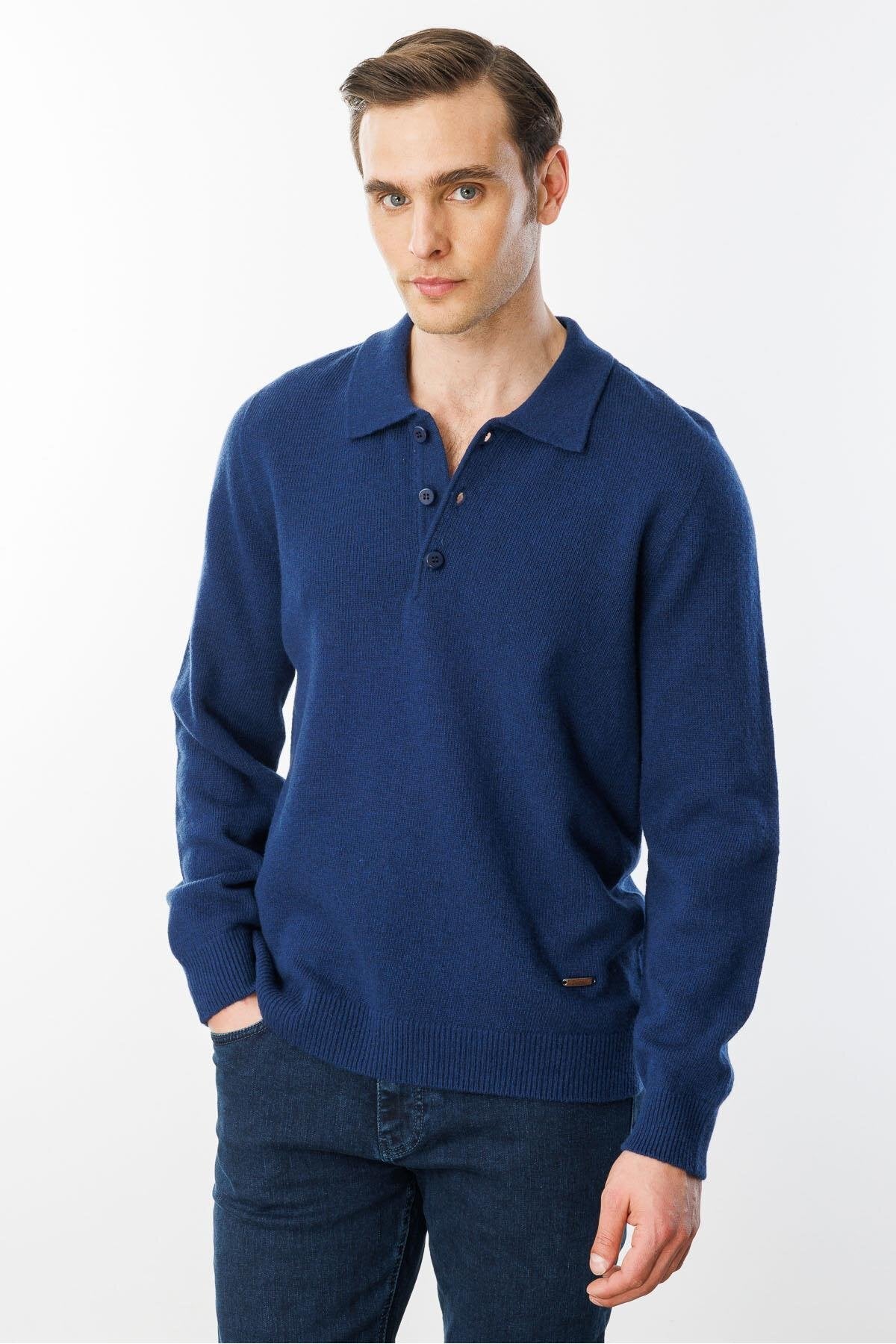 Erkek Polo Yaka Basic Yün Kazak  Desen Translation missing: tr.content.product_image_secondary