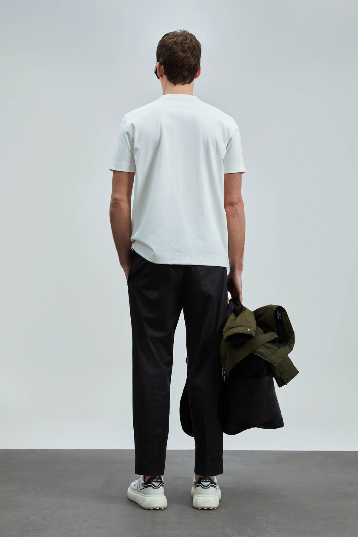 Lufian Oversize Minimalist Yuvarlak Yaka Kısa Kol Erkek T-Shirt