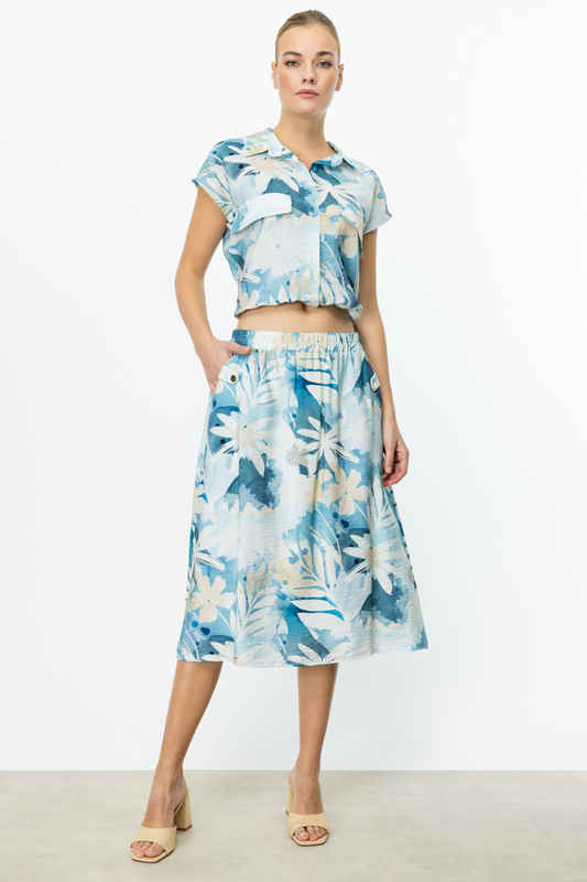 تنورة ميدي منقوشة بعشرة أنماط