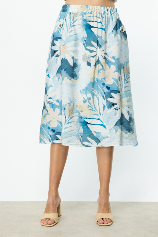 تنورة ميدي منقوشة بعشرة أنماط