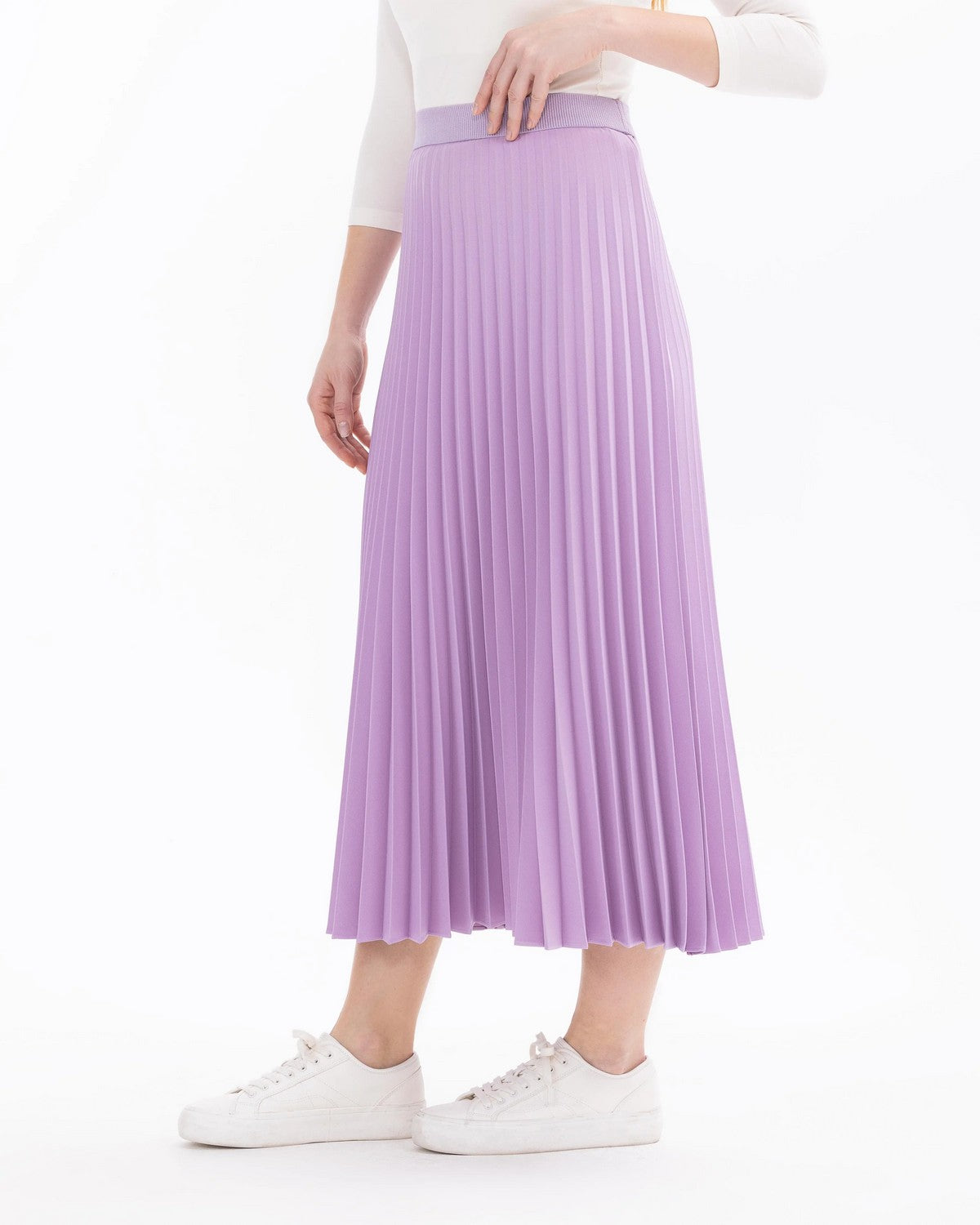 SCL Midi Pileli Etek: Minimalist Günlük Stil - Şimdi Al!