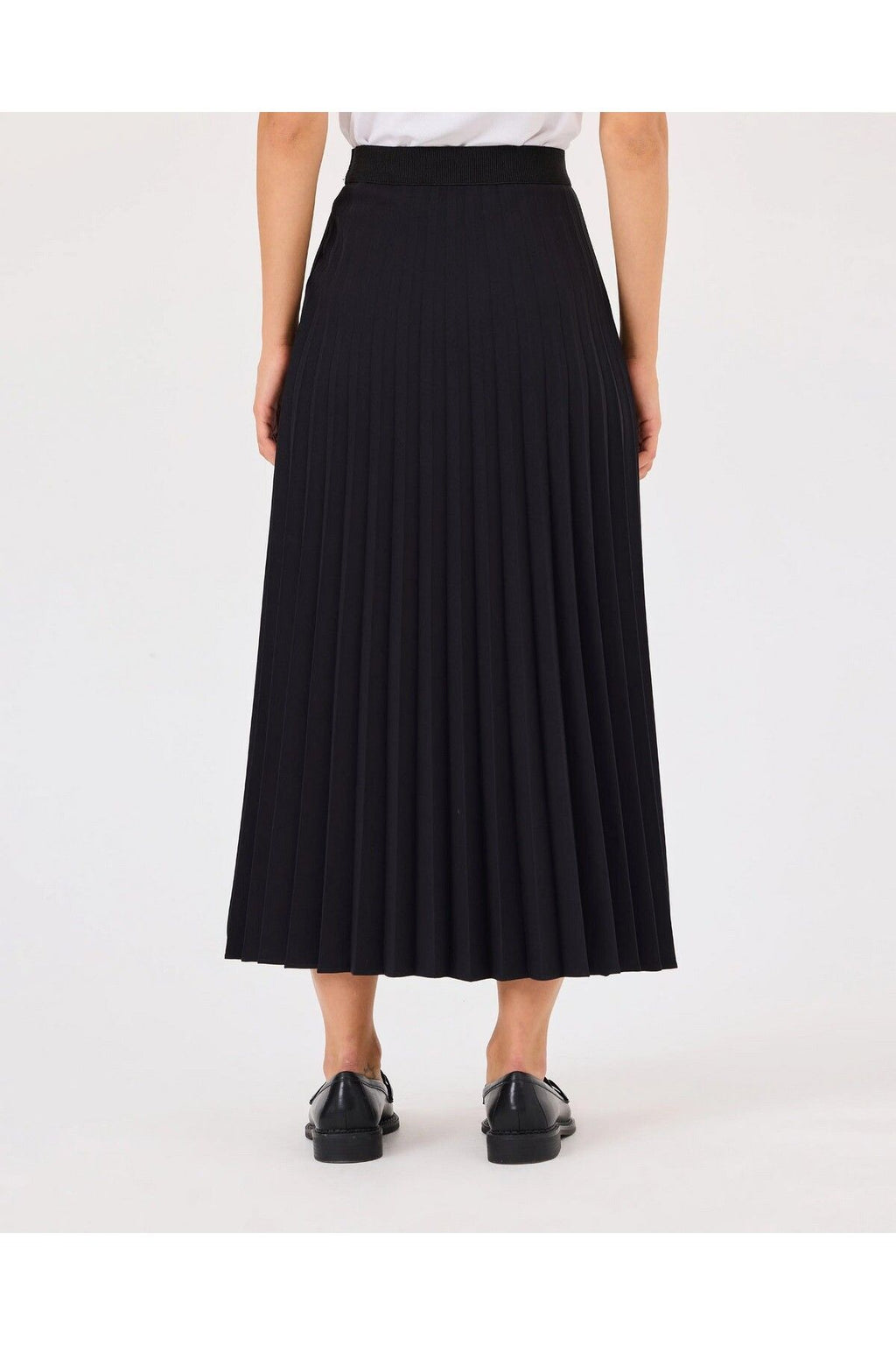 SCL Midi Pileli Etek - Minimalist Günlük Stil, Yüksek Bel, Pileli Detaylar