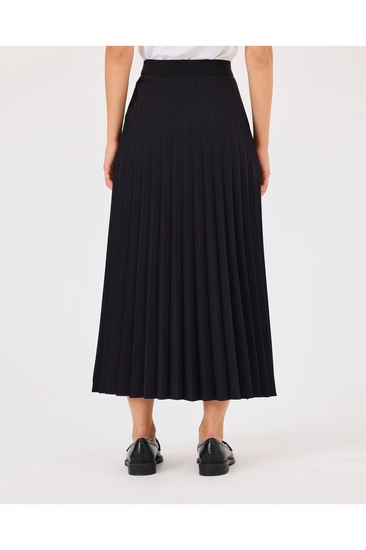 SCL Midi Pileli Etek - Minimalist Günlük Stil, Yüksek Bel, Pileli Detaylar