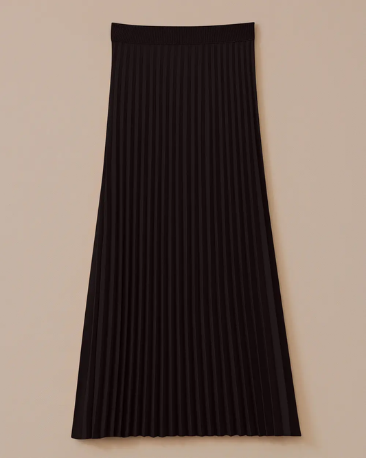 تنورة أساسية مطوية بخصر مرن