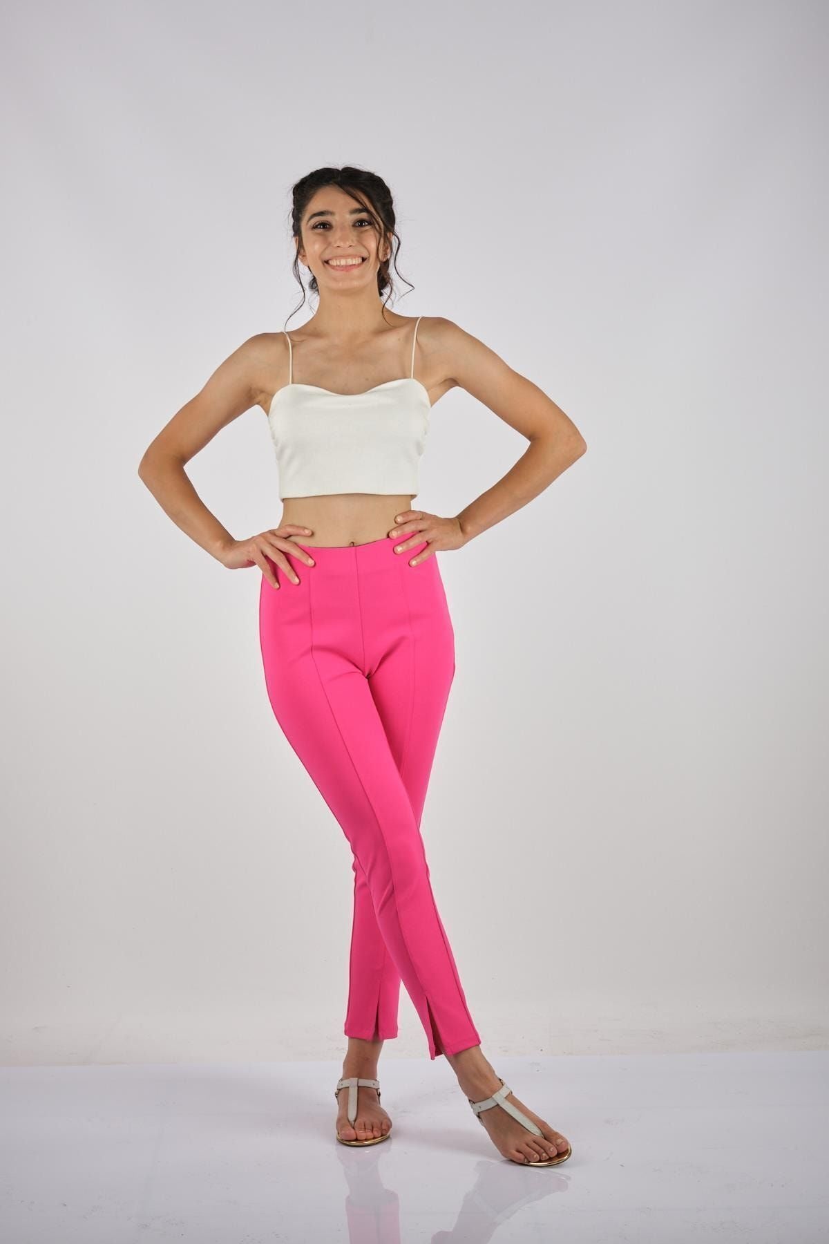 Explosion Minimalist Crop Pantolon - Yüksek Bel Dar Kesim Günlük