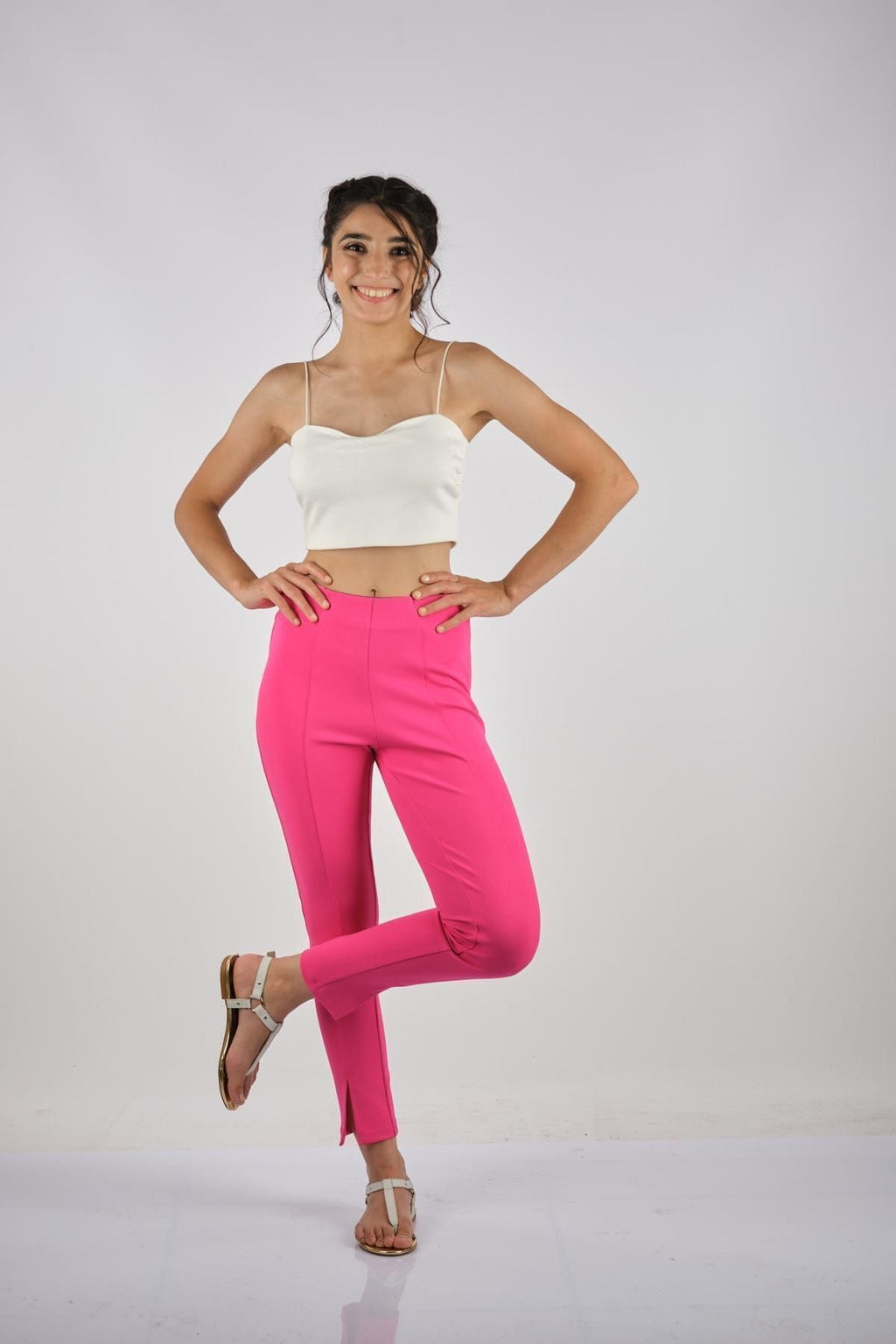 Explosion Minimalist Crop Pantolon - Yüksek Bel Dar Kesim Günlük