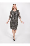 Ezze Kadın Yaprak DesenliAbiye Elbise 25YEZ4296
