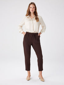 Faik Sönmez Comfort Fit Krep Örme Pantolon