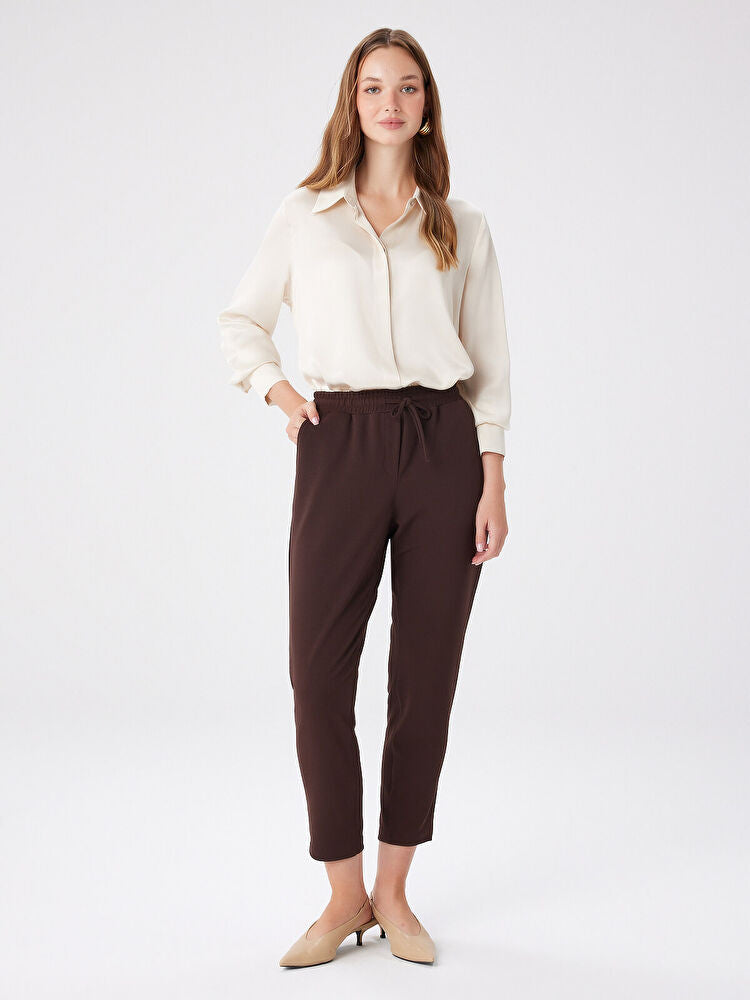 Faik Sönmez Comfort Fit Krep Örme Pantolon