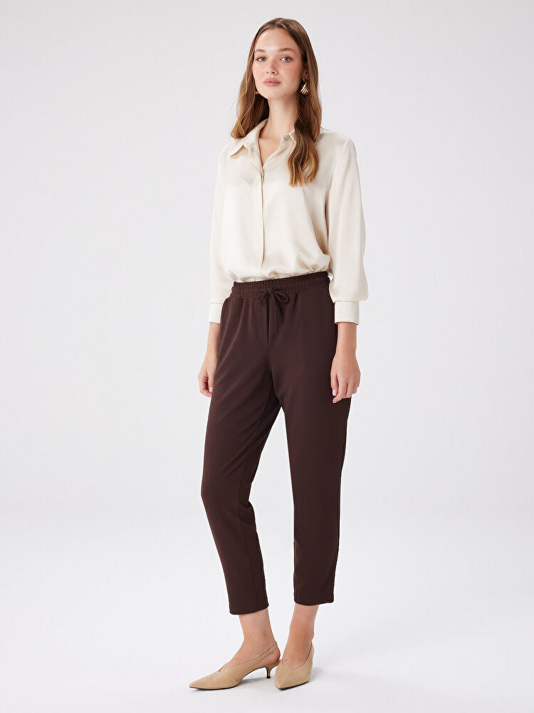 Faik Sönmez Comfort Fit Krep Örme Pantolon