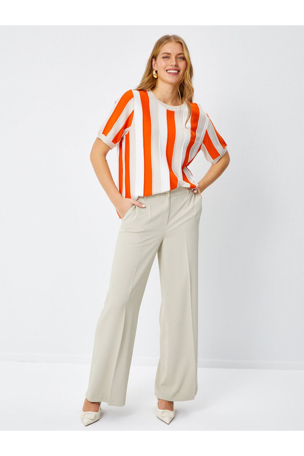 Faik Sönmez Oversize Çizgili Triko - Minimalist Stil