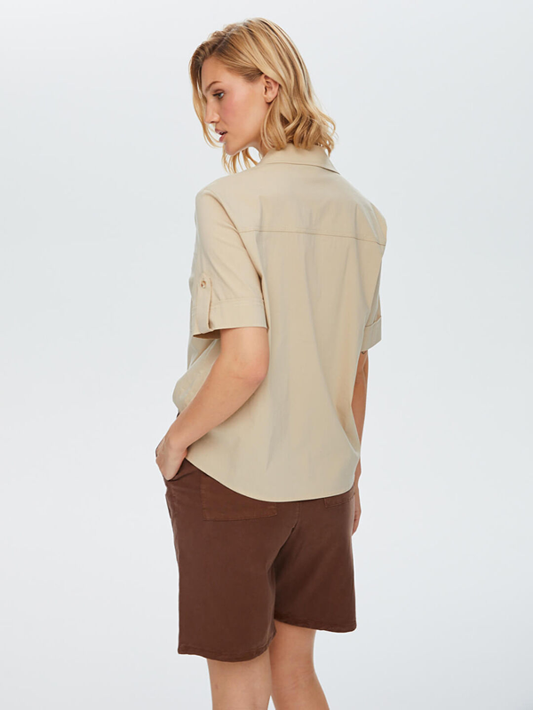 Faik Sönmez Kadın Kısa Kollu Stretch Poplin Gömlek U68358