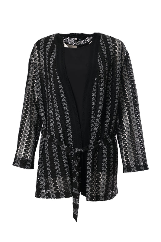 Faik Sönmez كيمونو متوسط ​​الطول كبير الحجم - خصر برباط - تصميم بسيط