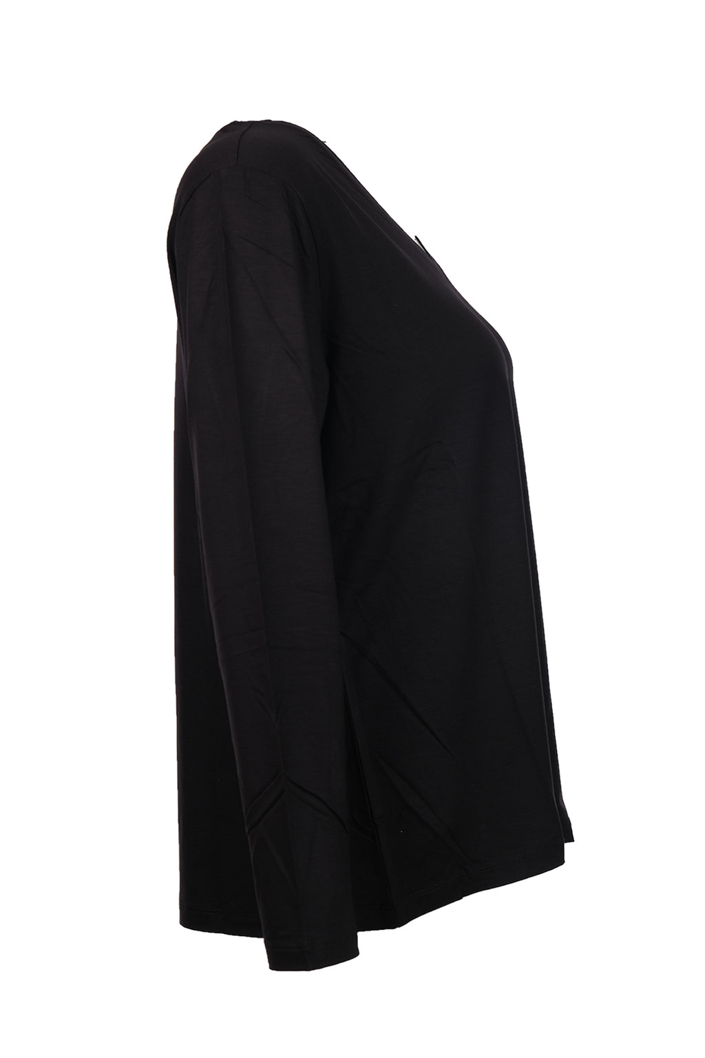 Faik Sönmez Kadın Oversize V Yaka Uzun Kol Minimalist T-Shirt