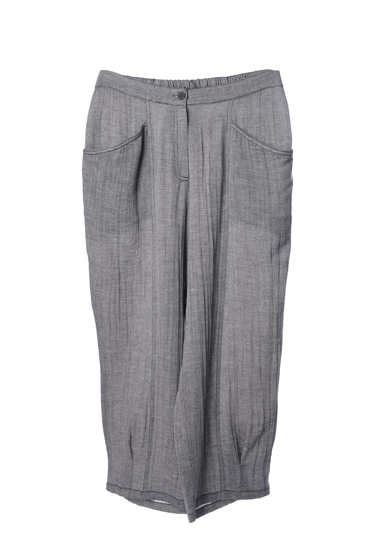 Faik Sönmez Oversize Keten Kadın Pantolon - Midi Boy, Minimalist Translation missing: tr.content.product_image_main