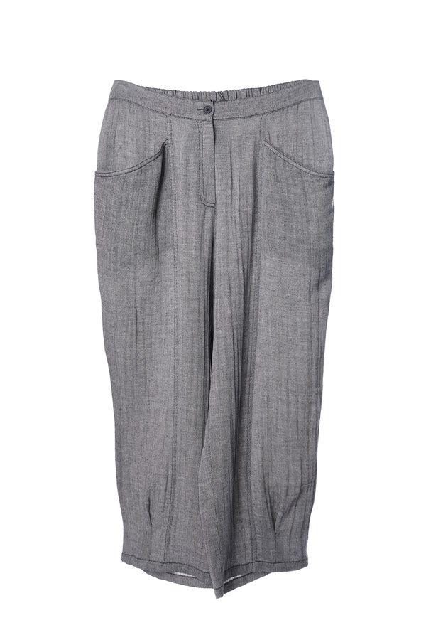 Faik Sönmez Oversize Keten Kadın Pantolon - Midi Boy, Minimalist