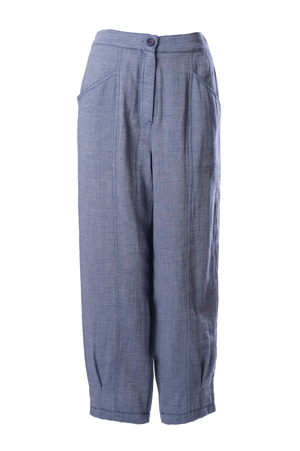 Faik Sönmez Oversize Keten Kadın Pantolon - Midi Boy, Minimalist Translation missing: tr.content.product_image_secondary