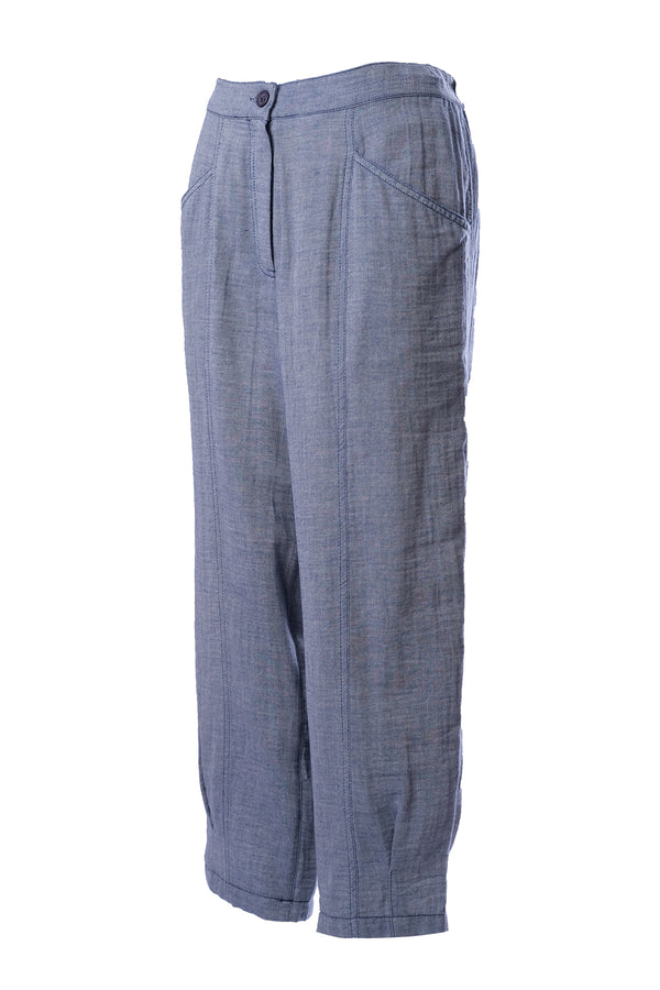 Faik Sönmez Oversize Keten Kadın Pantolon - Midi Boy, Minimalist