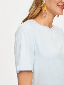 Faik Sönmez Kadın Regular Fit Bisiklet Yaka Kısa Kollu Örme T-Shirt