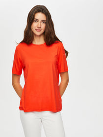 Faik Sönmez Kadın Regular Fit Yuvarlak Yaka Kısa Kollu Viskon Dokuma T-Shirt
