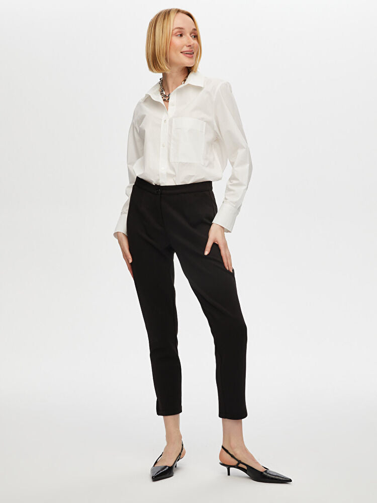 Faik Sönmez Kadın Slim Fit Örme Pantolon 25YB00053-1