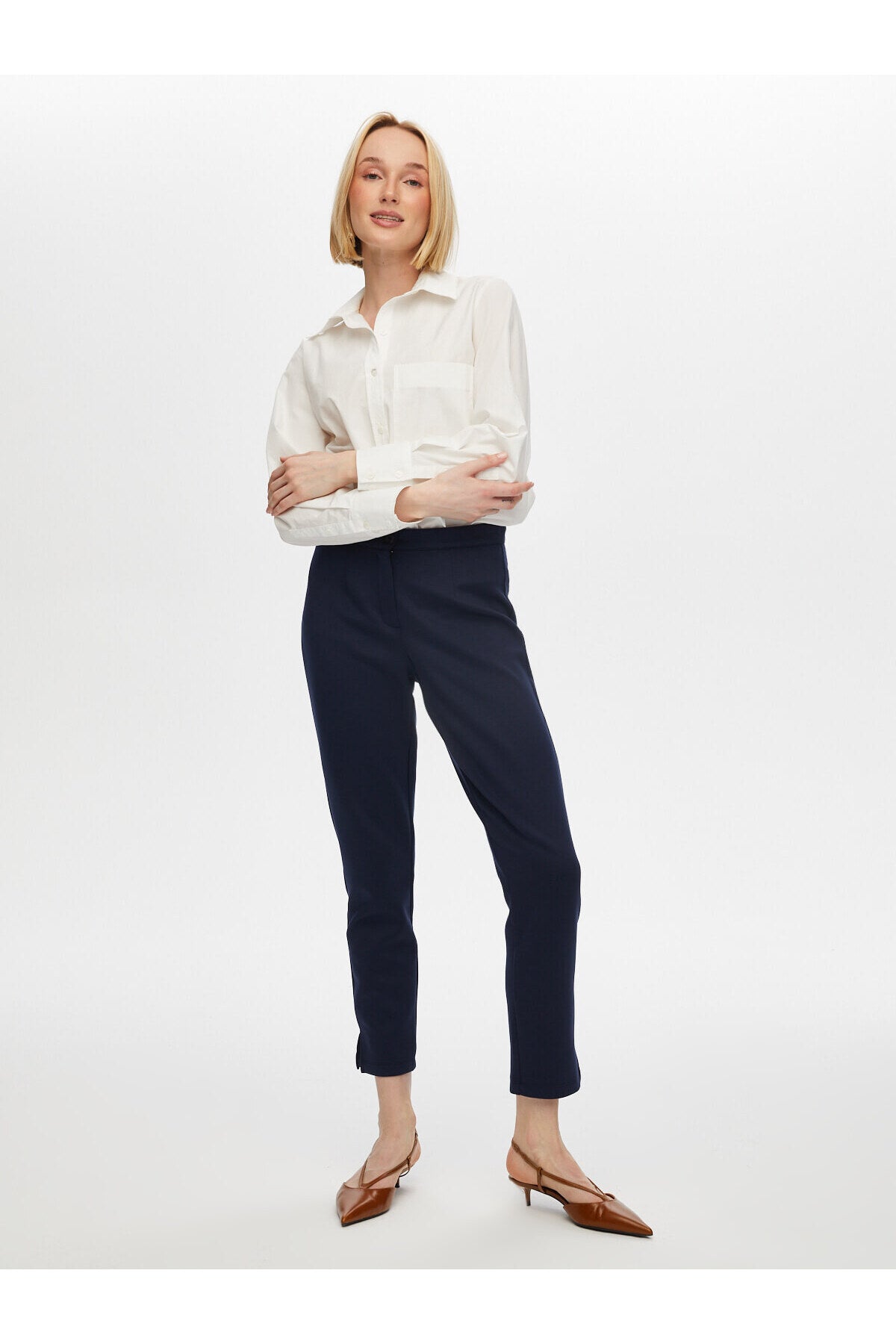 Faik Sönmez Kadın Slim Fit Örme Pantolon 25YB00053-1