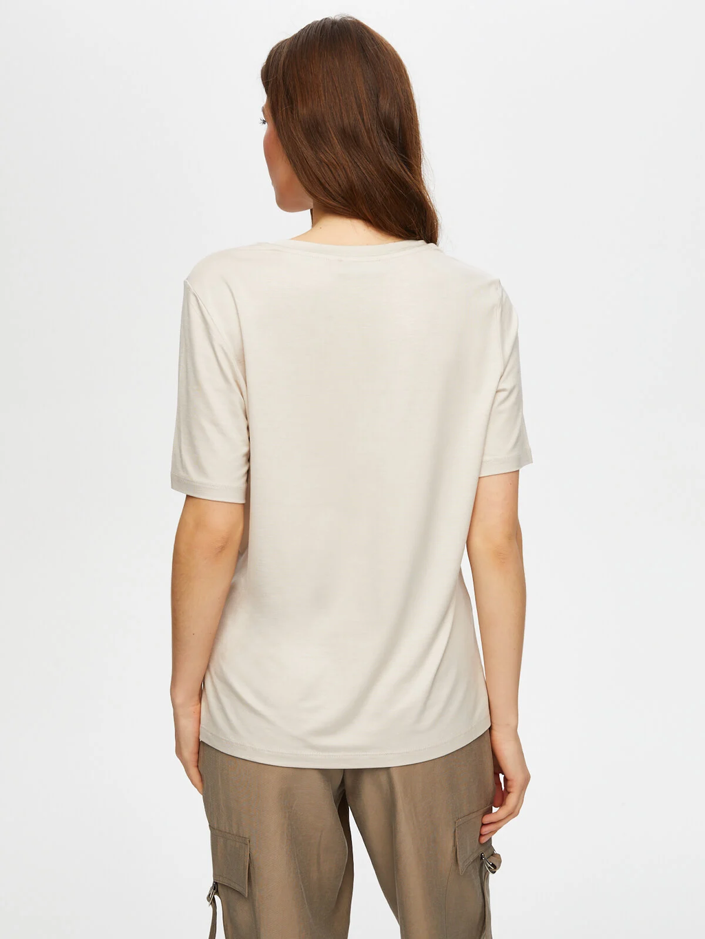 Faik Sönmez Oversize V Yaka Kadın T-Shirt - Rahat ve Şık