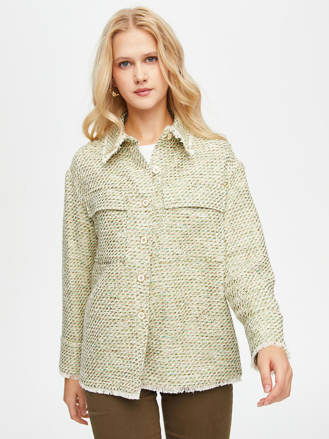 Faik Sönmez Oversize Gömlek Yaka Midi Tunik - Günlük & Şık Translation missing: ar.content.product_image_secondary