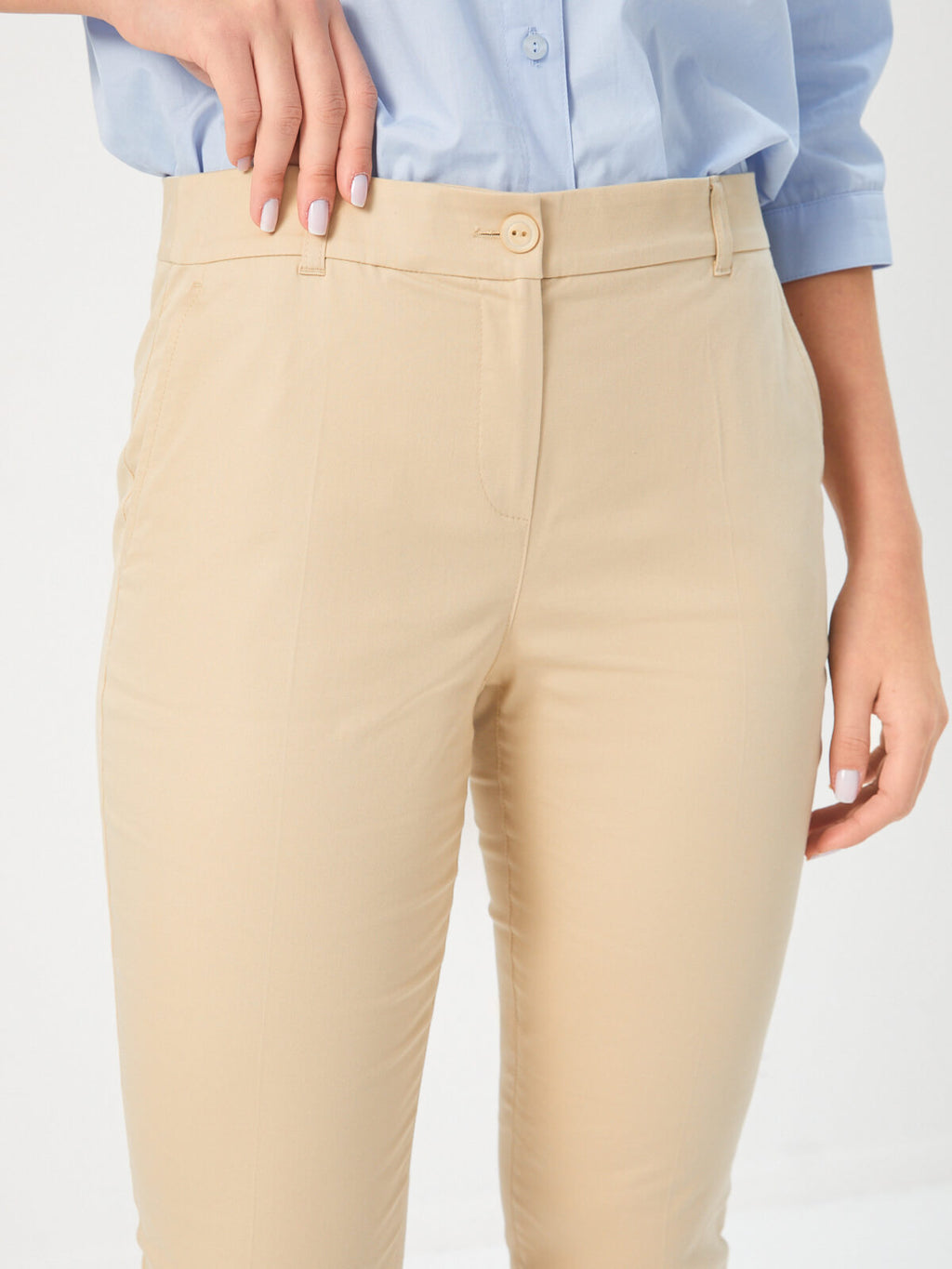 Faik Sönmez Minimalist Crop Kadın Pantolon - Yüksek Bel - Modern