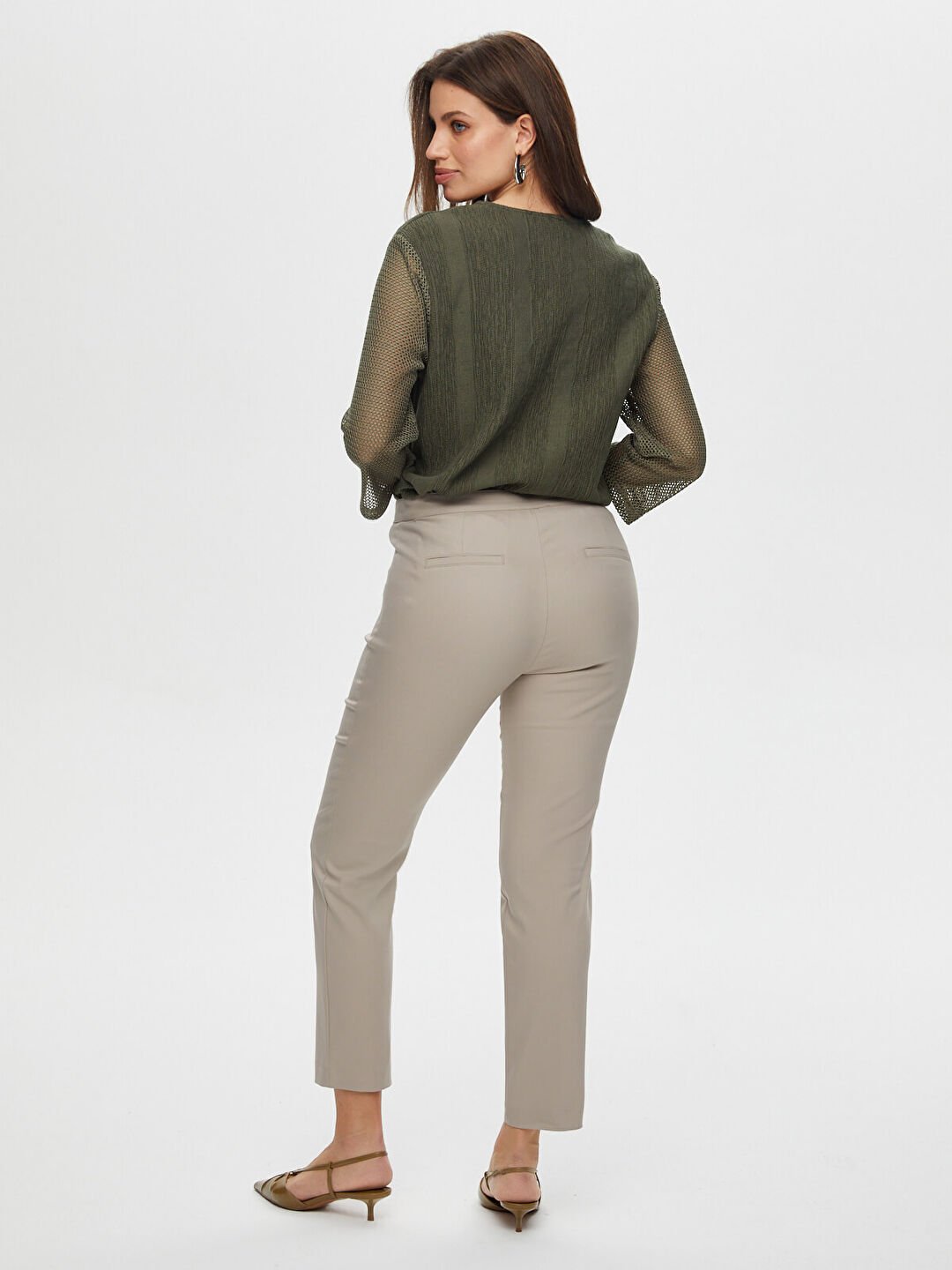 Faik Sönmez Kadın Slim Fit Normal Bel Düz Dokuma Dar Paça Pantolon