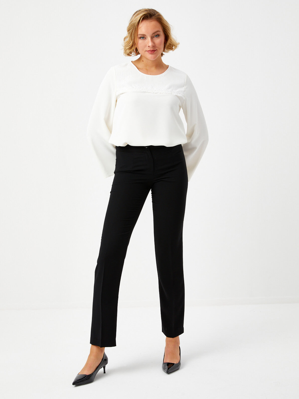 Faik Sönmez Minimalist Kadın Pantolon - Regular Fit - Yüksek Bel
