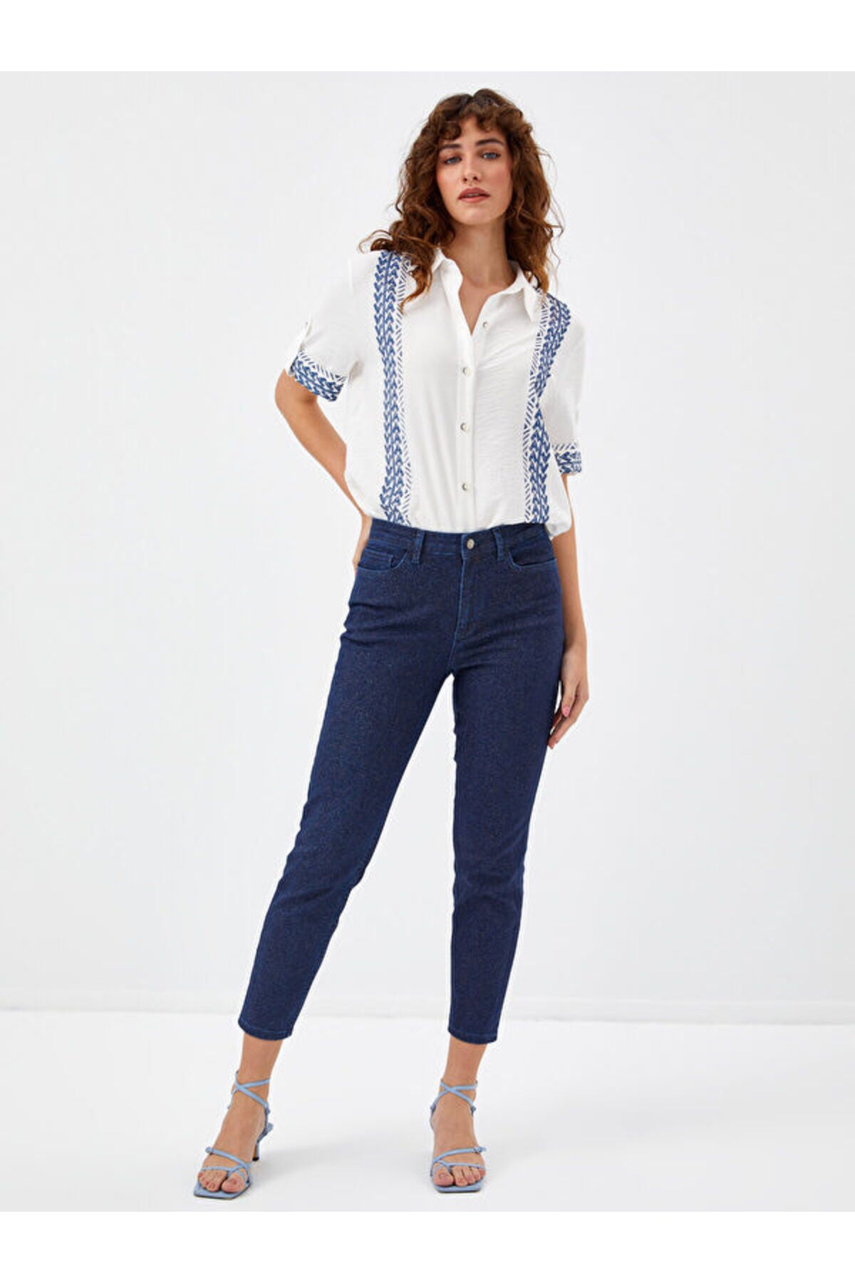 Faik Sönmez Minimalist Midi Jean Pantolon - Günlük Kullanım İçin İdeal Translation missing: ar.content.product_image_main