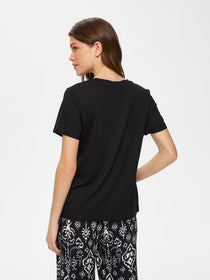 Faik Sönmez Minimalist Oversize V Yaka Kadın T-Shirt - Kısa Kol